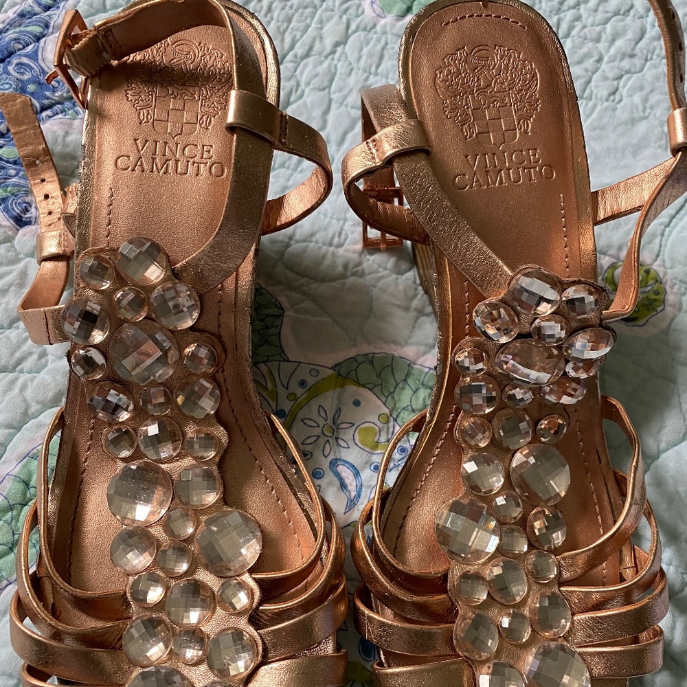 Designer Vince Camuto Jeweled Heels
